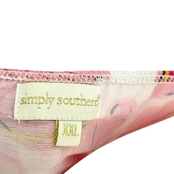 NWOT Simply Southern Off Shoulder Floral Hibiscus Sarasota Tassel Dress - Picture 2 of 4